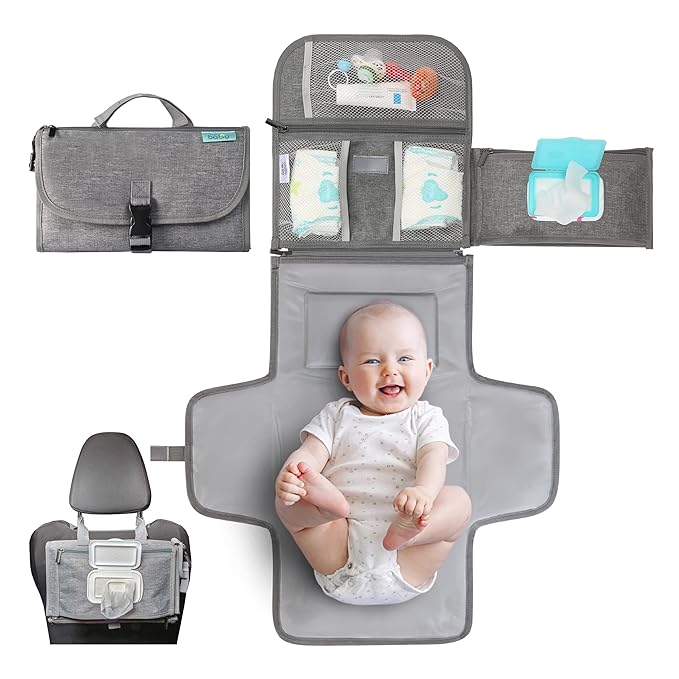 Baby Diaper Changing Mat 2 Pockets For Wipes And Pampers Waterproof Foldable Washable Sheet Portable Diaper Changing Pad